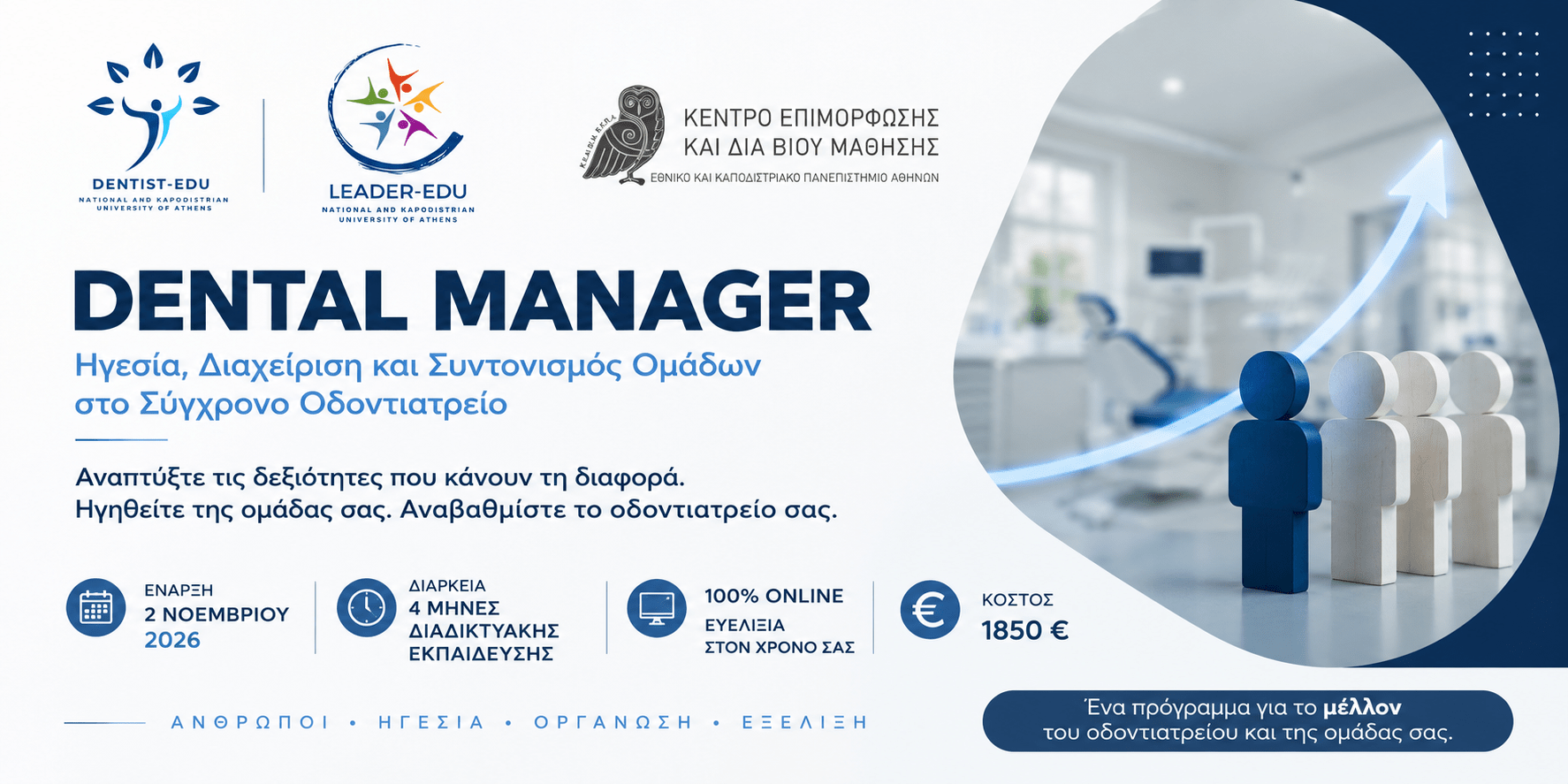 Η Εκπαιδευτική Διαδρομή του Dental Manager 8 Κύκλοι Μάθησης • 24 Βασικές Εκτελεστικές Δεξιότητες